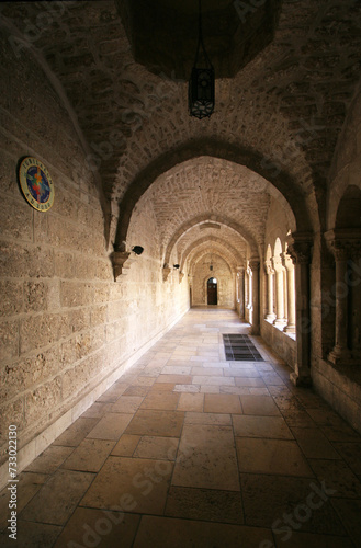 The medieval cloister of the Church of Saint Catherine in Bethlehem  Palestine  Israel