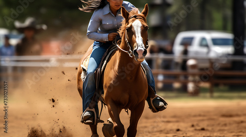 A horse and rider in a western riding competition