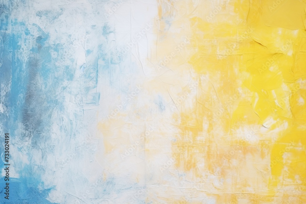 Damaged wall texture, blue and yellow colors, dirty colorful grunge background