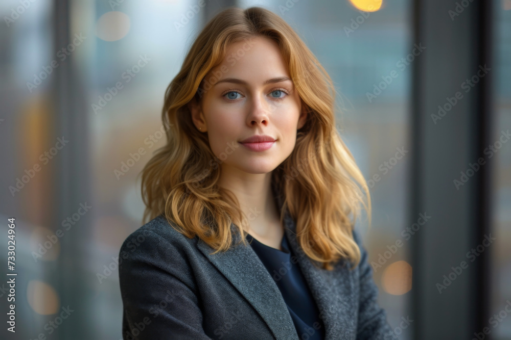 portrait of a business woman on office background portrait of a business woman on office background