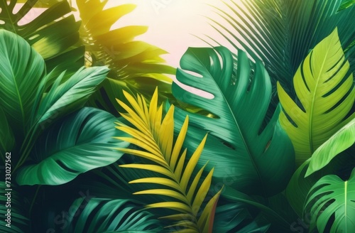 palm leaves background © Leshtana