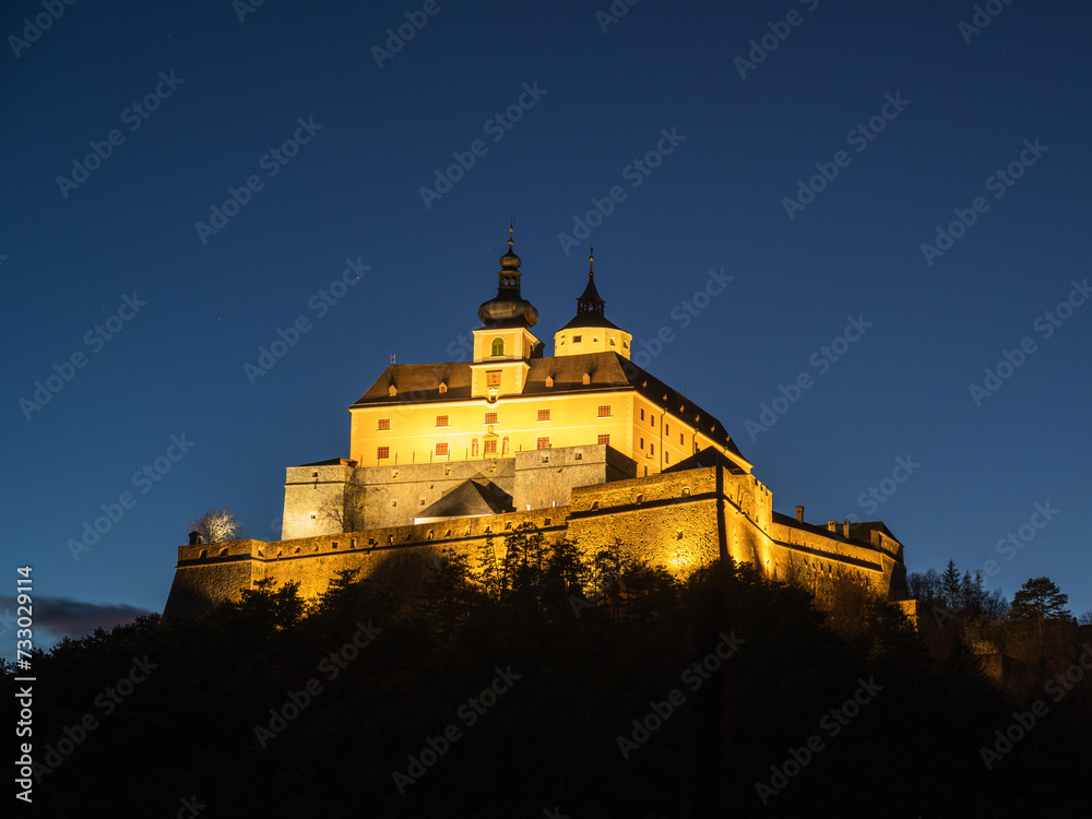 Castle of Forchtenstein in Burgenland at night