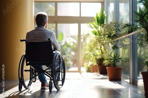 Man in Wheelchair Outside Building, Conveying the Loneliness of Living With Disabilities