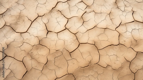 A textured piece of cracked, dry earth in a desert