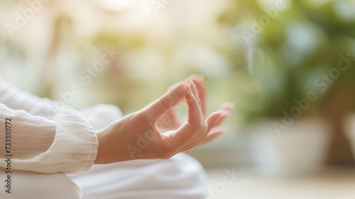 Wallpaper Mural Close-up of hands forming a mudra during meditation, channeling energy and focus Torontodigital.ca