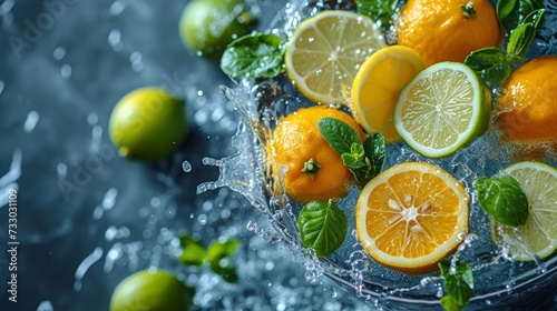 Lemons and limes on a simple background create a striking contrast