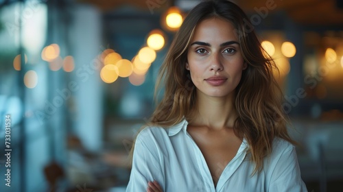 With a confident aura, she projects assurance in her recommendations,