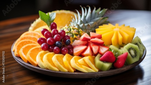 A closeup of a refreshing tropical fruit platter
