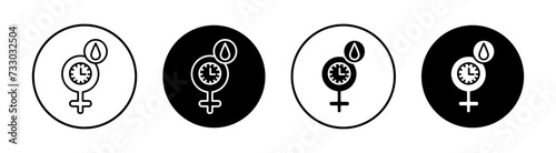 Menopause flat line icon set. Menopause Thin line illustration vector