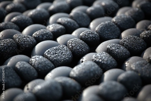 Close-up of small graphite beads used for insulating cavity walls. Generative AI