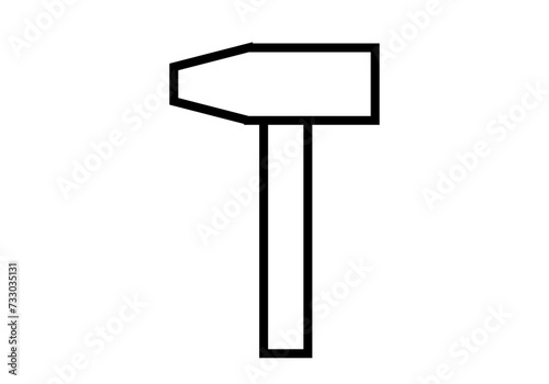 Icono negro de martillo en fondo blanco.