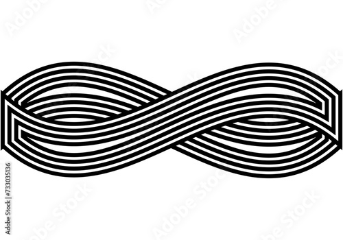 Icono negro de lazo de trazo en infinito.