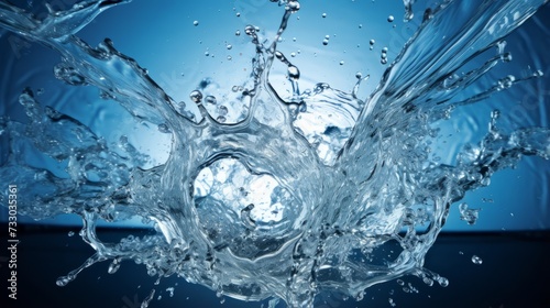 Stunning hyper zoom of a crystal clear water splash