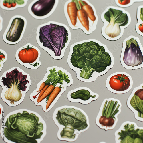 Various sticker of vegetable