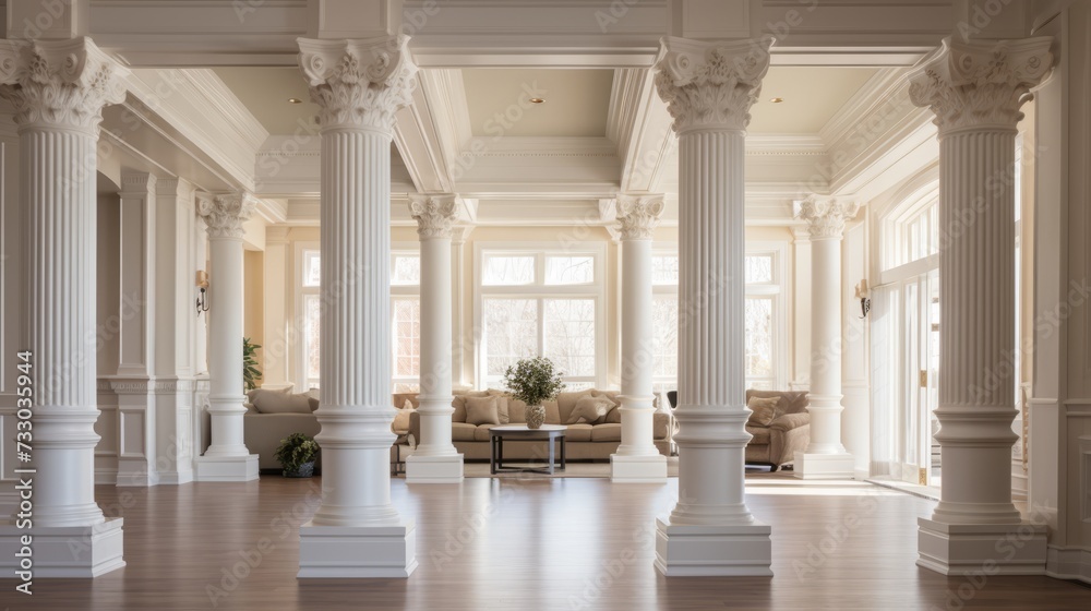 Decorative columns adding grandeur to a space