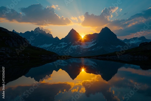 sunset over the mountains © juni studio