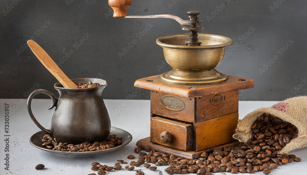 coffee grinder and coffee beans coffee grinder and coffee beans