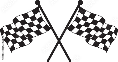 crossed racing chekered flag vector