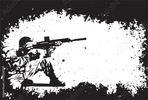Vector illustration of a soldier on an abstract background