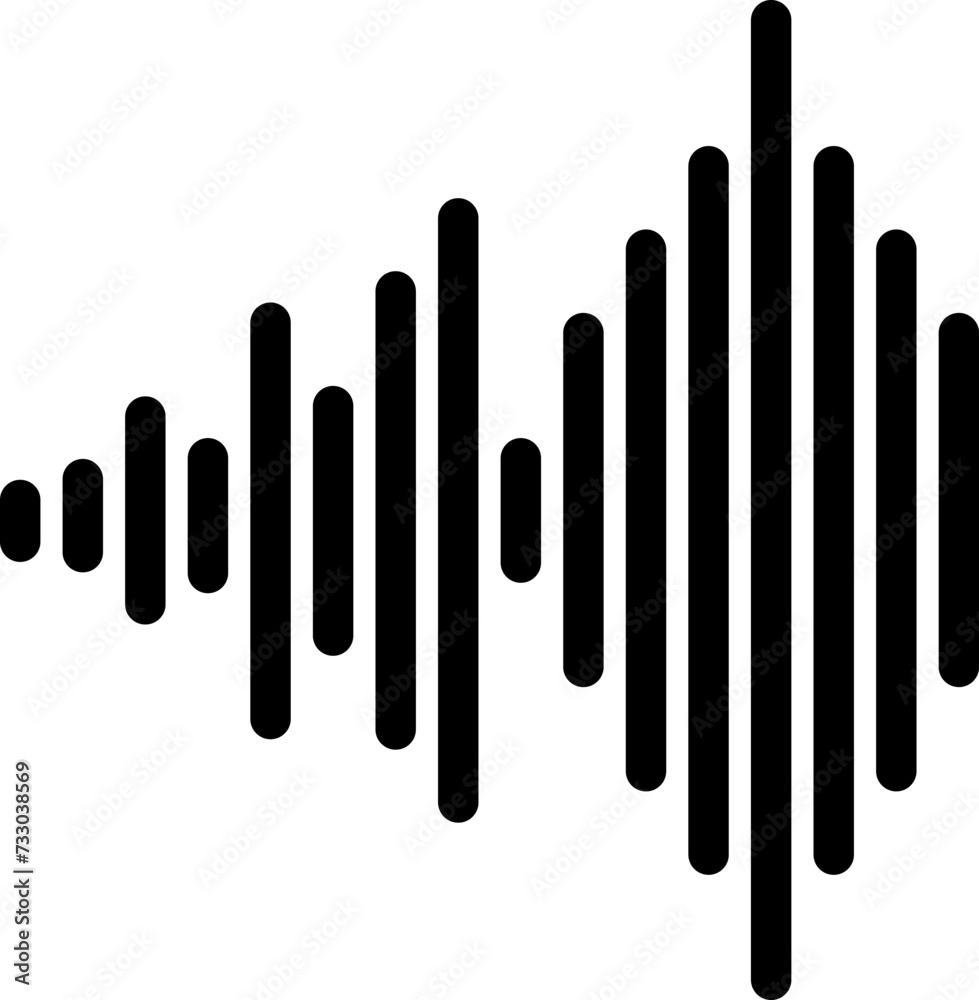 Wave Icon. Flat Waveform Vector Illustration. Volume Symbol. Wave Icon. Flat Waveform Vector Illustration. Volume Symbol.