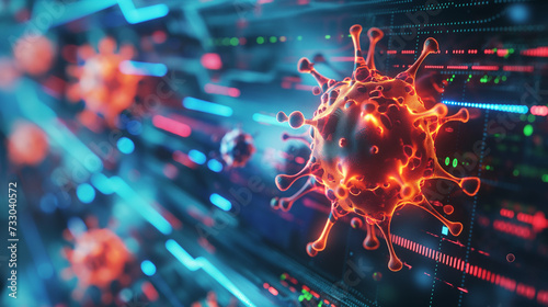 Abstract Visualization of a Virus Elimination Process in a Digital Security System Environment.