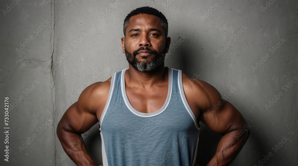 Afro american man in sportive clothes over solid background