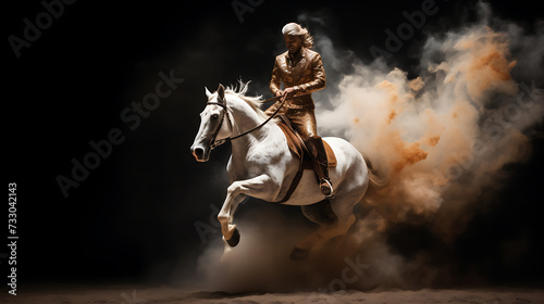 A horse and rider in a bridleless riding display © Muhammad