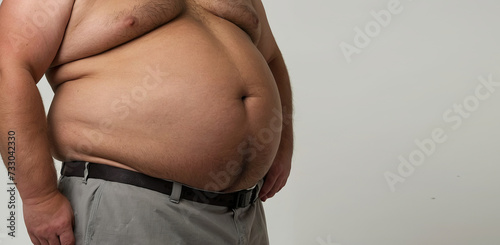 Cropped man with protruding belly