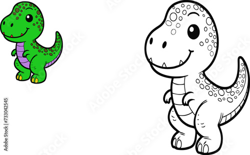 Illustration of educational coloring book vector-dinosaur  t rex  tyrannosaurus