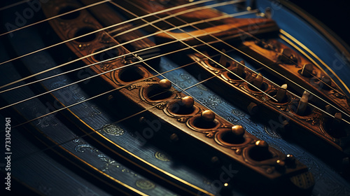 Details of a musical instrument's strings