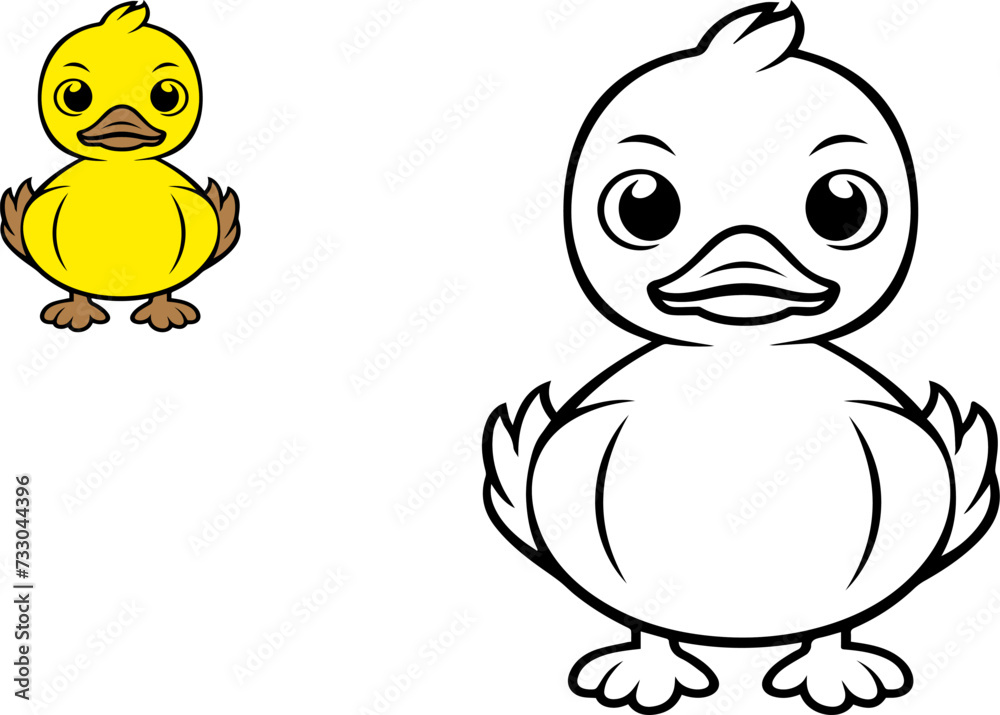 Cartoon duck coloring book Cartoon duck coloring book