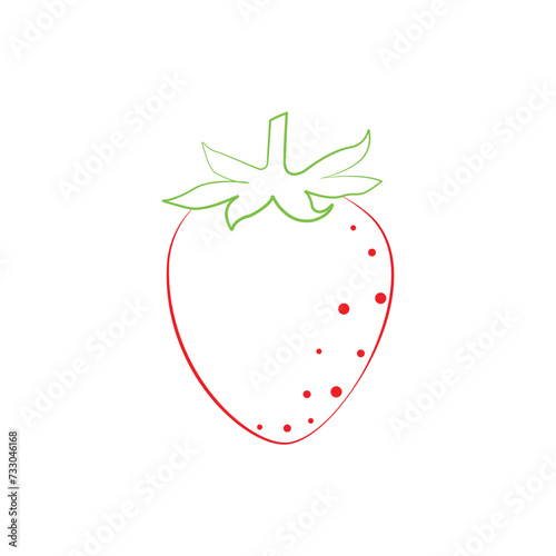 Strawberry coloring book. Red ripe strawberry berry. Children s coloring book with the image of strawberries. A garden berry. Vector illustration