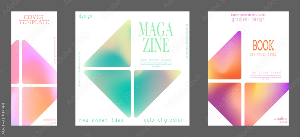 Colorful geometric shape gradient. Covers with blur. The idea of a banner, brochure, catalog, or booklet. A template for creative design