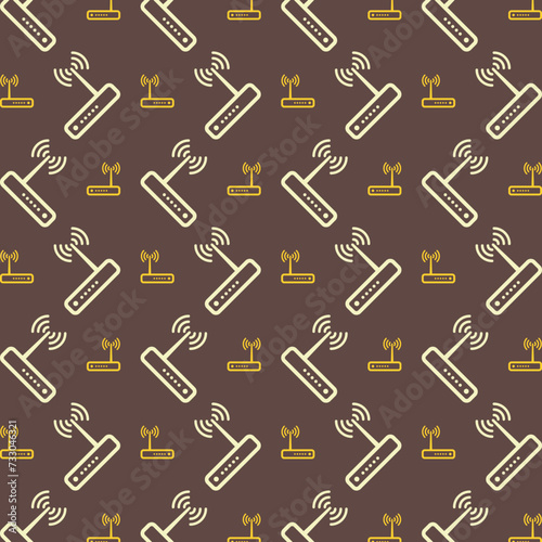 Router multicolor trendy repeating pattern design vector illustration background