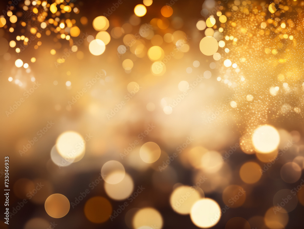 Golden festive background with falling sparkling confetti and defocused shiny golden bokeh lights with copy space holiday New Years Christmas concept festive wallpaper or background Golden festive background with falling sparkling confetti and defocused shiny golden bokeh lights with copy space holiday New Years Christmas concept festive wallpaper or background