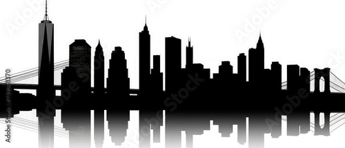 United States Landmarks Skyline Silhouette Style  Colorful  Cityscape  Travel and Tourist Attraction