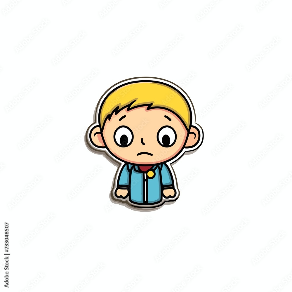 Vector boy cartoon icon illustration