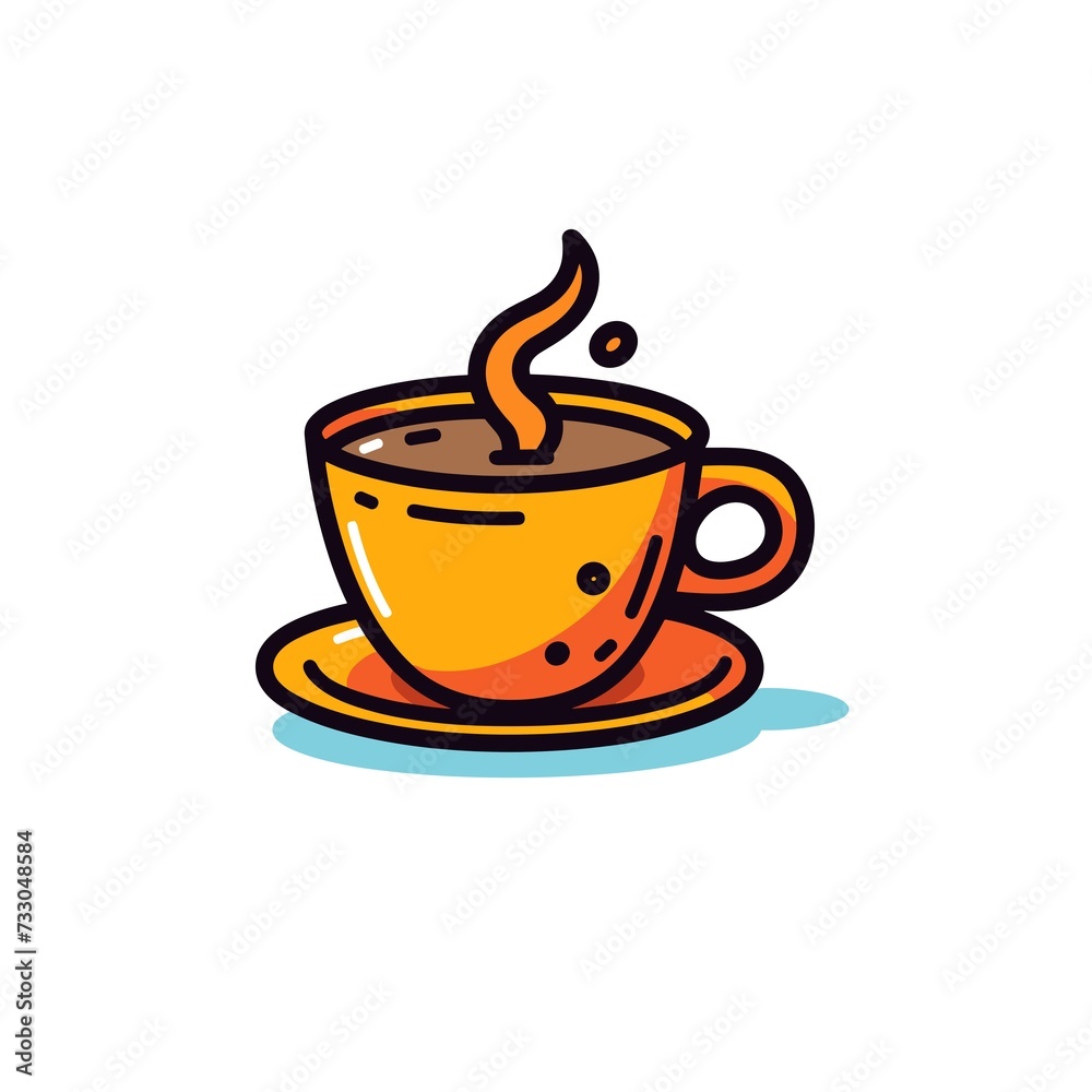 Obraz premium Vector coffee cartoon icon illustration