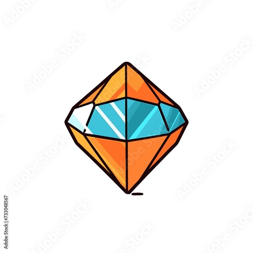 Vector diamond cartoon icon illustration