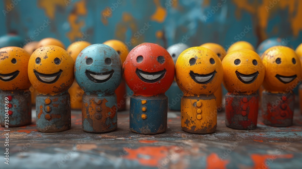 Obraz premium Cute emoji ball Embracing Unity and Positivity Around the World on International Day of Happiness