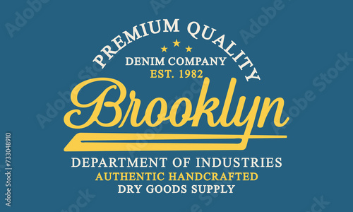 Vintage typography Premium Quality retro college varsity Brooklyn state slogan Editable print t for graphic tee t shirt or sweatshirt - Vector