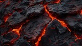 Fiery Lava Textures and Cracks on Volcanic Surface Background