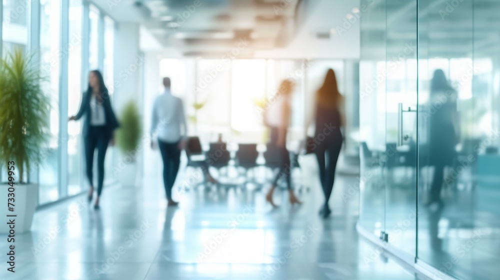 Businesspeople walking at modern office. Concept work process. Business workplace with people in walking in blurred motion in modern office space. Businesspeople walking at modern office. Concept work process. Business workplace with people in walking in blurred motion in modern office space.