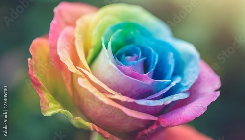 close up of rainbow rose flower