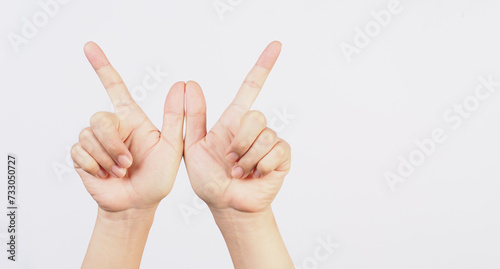 whatever hand sign on white background.