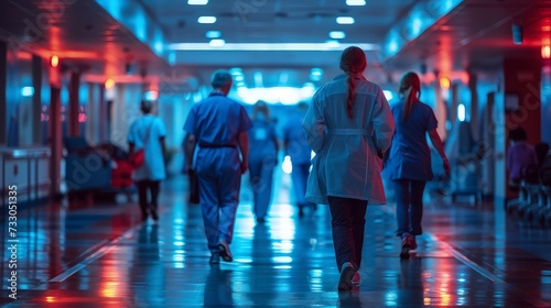 Emergency Care: Doctors and Nurses Rushing to Attend to Patients in the ER photo