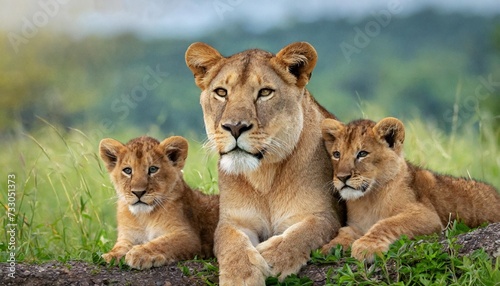 momma lioness and cubs © Debbie