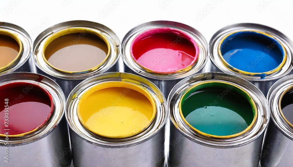 Fototapeta premium paint cans isolated on white