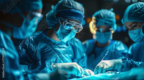 Life-Saving Surgery: A Surgeon and Team Performing a Critical Operation in the Operating Room