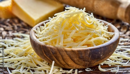 close up of grated cheese for backrounds